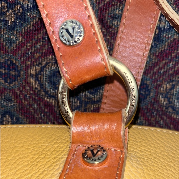 VALENTINA MADE IN ITALY GENTLY LOVED Yellow Leather Tan Tote Shoulder Bag ✨💛 - Picture 5 of 12